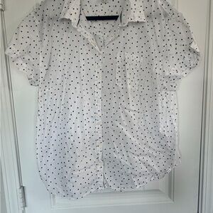 St. John's Bay White and Black Polka Dot Men's Shirt